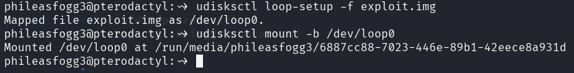 Udisksctl setup and mount