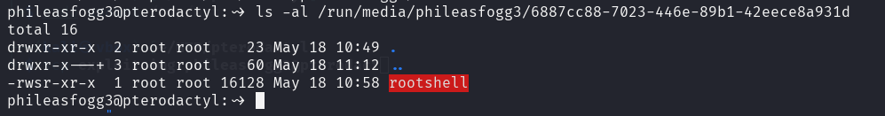 rootshell suid in victim
